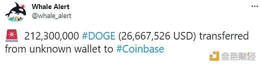 212,300,000枚DOGE从未知钱包转移到Coinbase-第1张图片-欧意下载