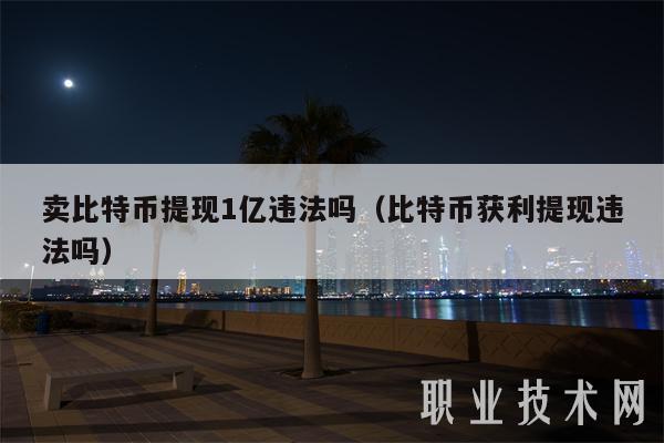 卖比特币提现1亿违法吗（比特币获利提现违法吗）-第1张图片-欧意下载