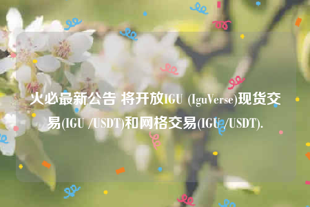 火必最新公告 将开放IGU (IguVerse)现货交易(IGU /USDT)和网格交易(IGU /USDT).-第1张图片-欧意下载 火必最新公告 将开放IGU (IguVerse)现货交易(IGU /USDT)和网格交易(IGU /USDT).-第1张图片-欧意下载