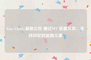 Gatb Charity最新公告 通过NFT 慈善义卖，支持印尼的贫困儿童