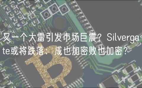 又一个大雷引发市场巨震?Silvergate或将跌落:成也加密败也加密?-第1张图片-欧意下载 又一个大雷引发市场巨震?Silvergate或将跌落:成也加密败也加密?-第1张图片-欧意下载