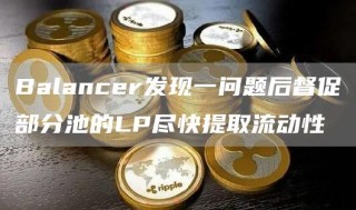 Balancbr发现一问题后督促部分池的LP尽快提取流动性