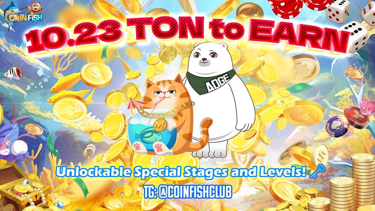 TON点击钓鱼小游戏COINFISH今日正式上线，Telegram社区频道用户数已突破13万-第1张图片-火网下载