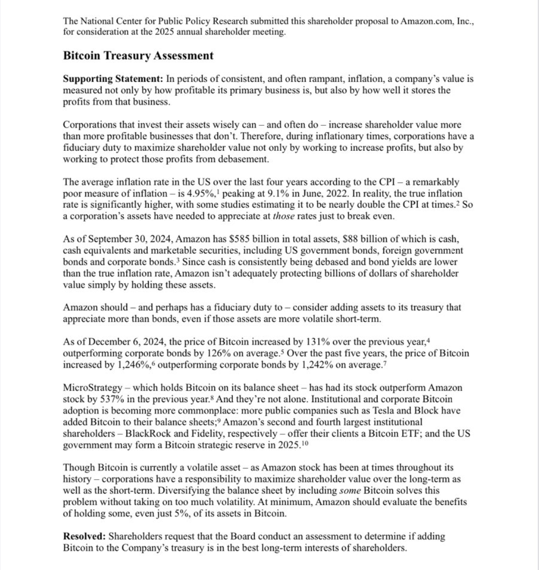亚马逊被提案建立比特币财库，微软即将投票决定，大公司是否会青睐用比特币对冲通胀？-第2张图片-火网下载