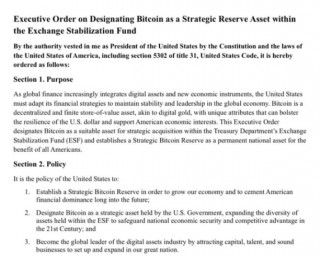 “美国战略比特币储备”行政命令：BTC纳入永久国家资产管理