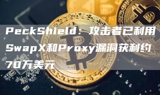 PeckShield：攻击者已利用SwapX和Proxy漏洞获利约70万美元1